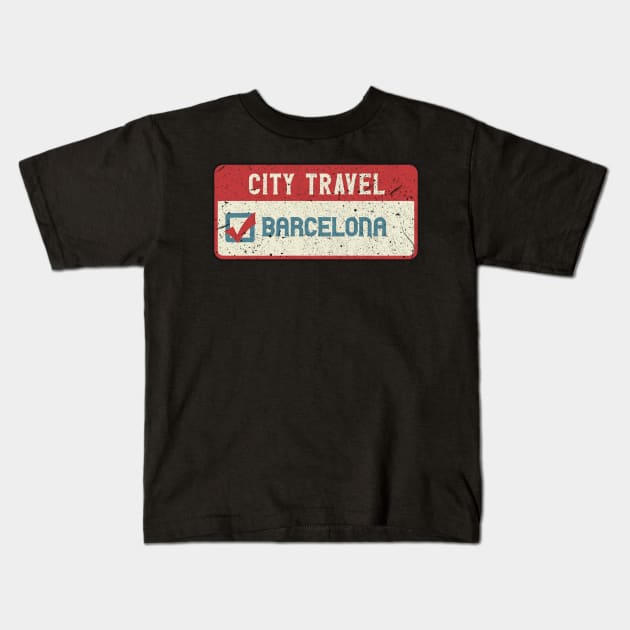 Barcelona city travel Kids T-Shirt by SerenityByAlex